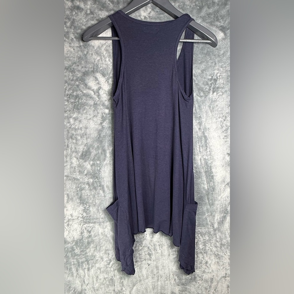 Lauren Moshi Navy Tank with Yellow Paisley Smile - Picture 3 of 12